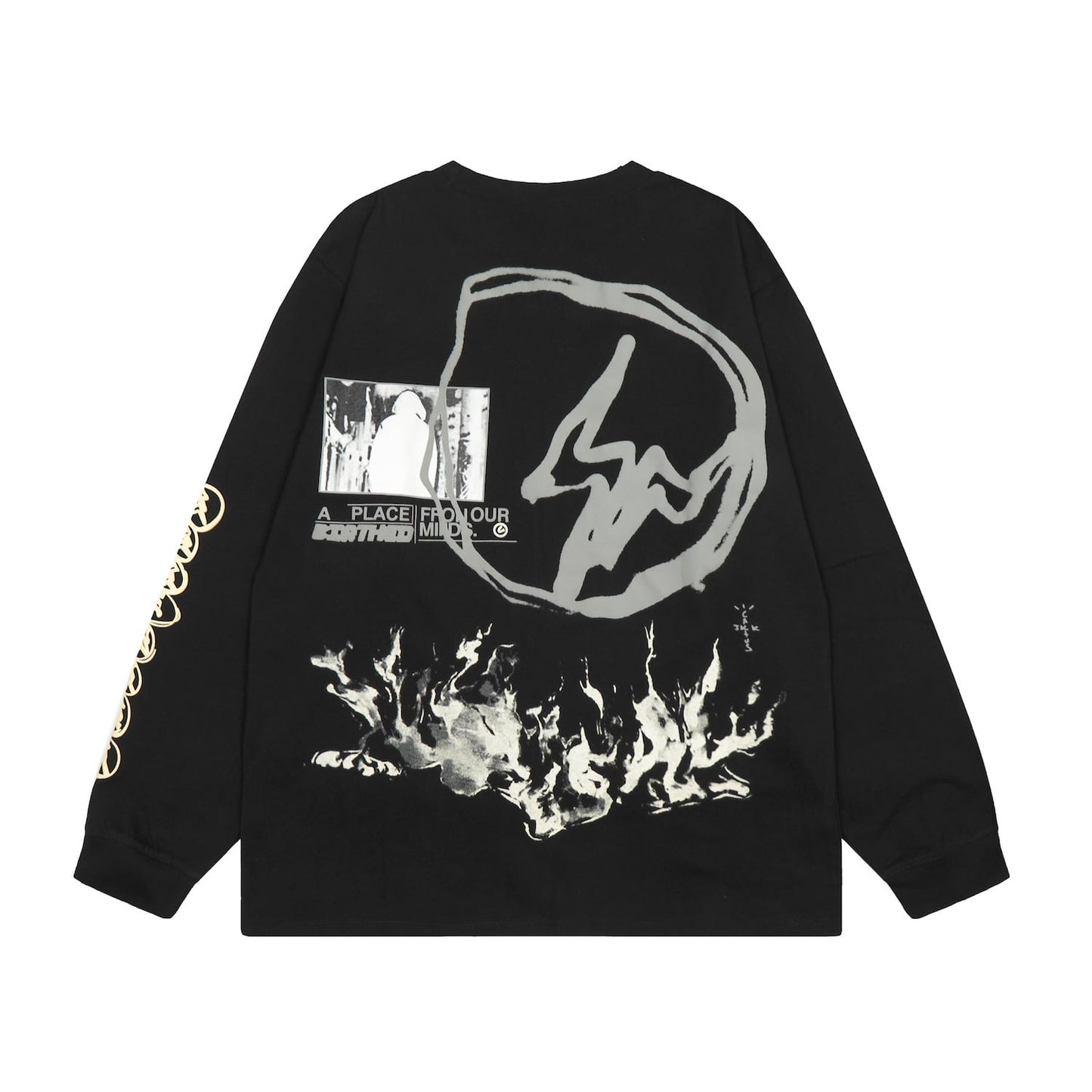 Black Fire Long Sleeve Tee