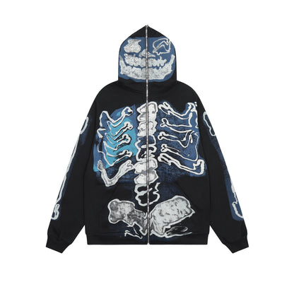 Skeleton Zip-Up Hoodie