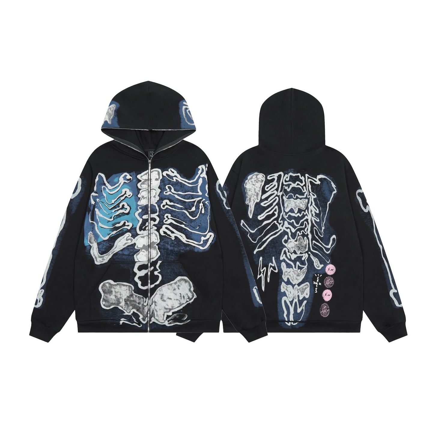 Skeleton Zip-Up Hoodie