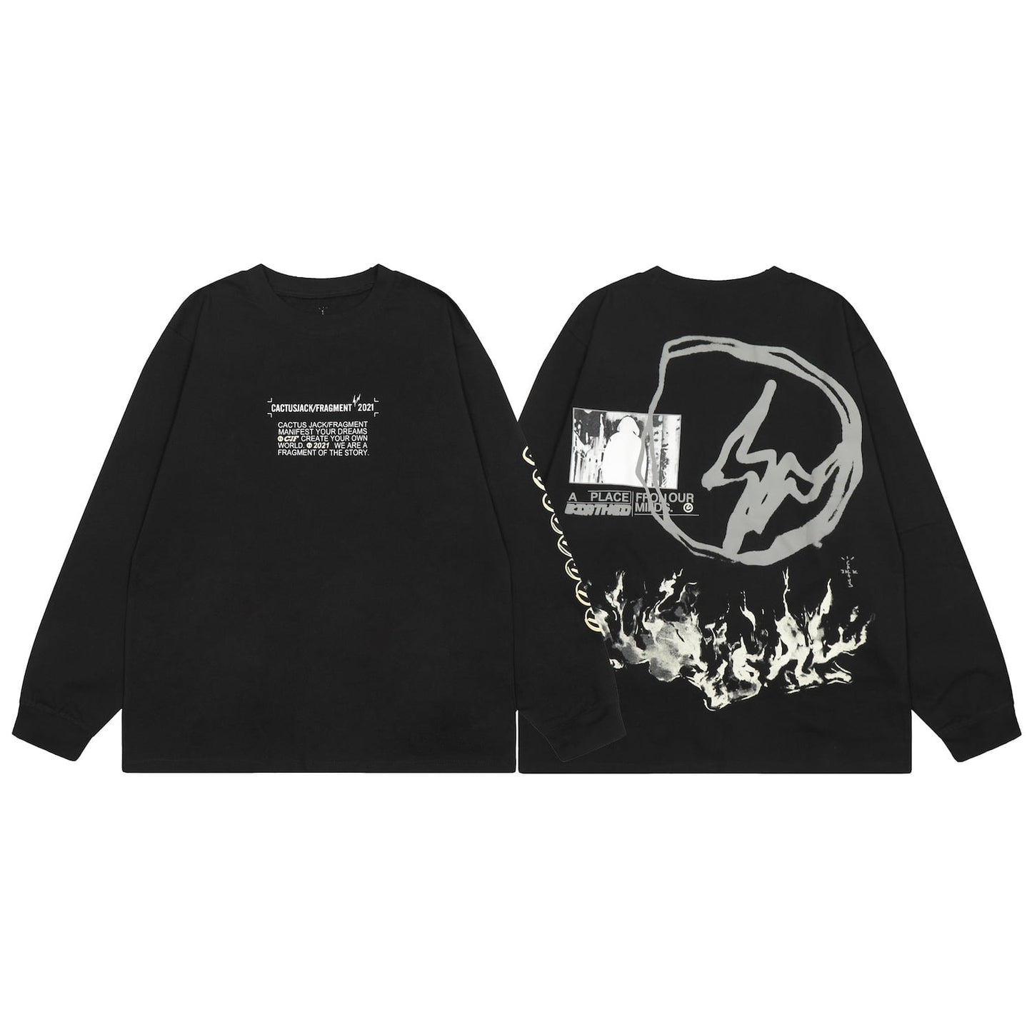 Black Fire Long Sleeve Tee